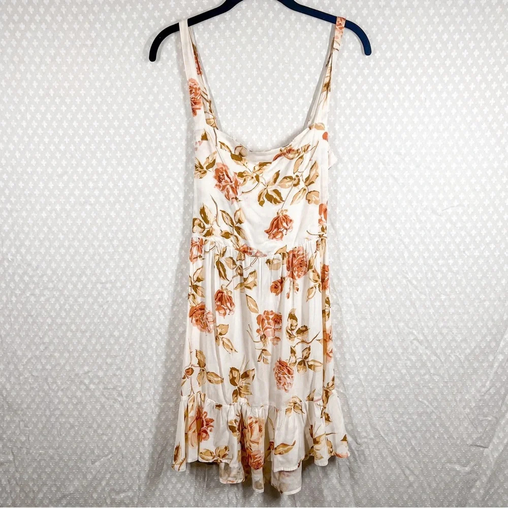 Auguste Cream Pink Floral Tie Open Back Dress